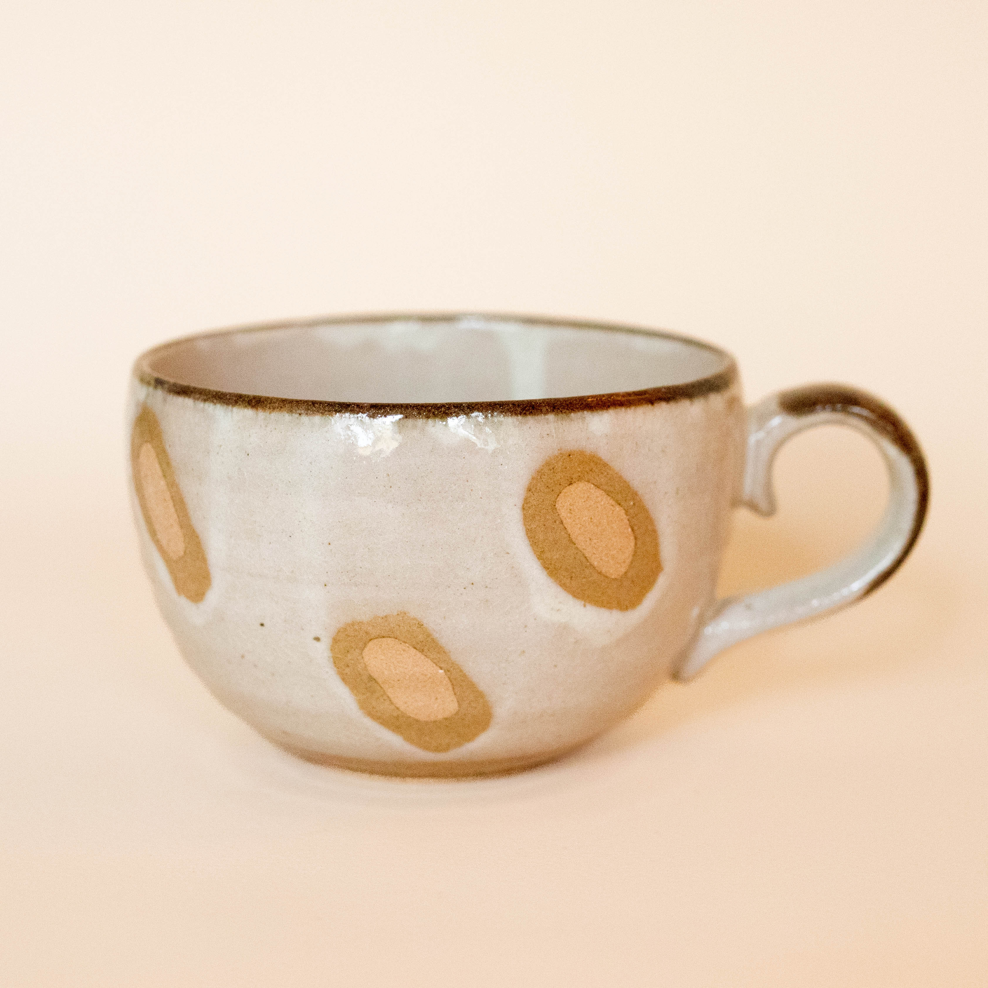 Japanese cappuccino cup with large spots