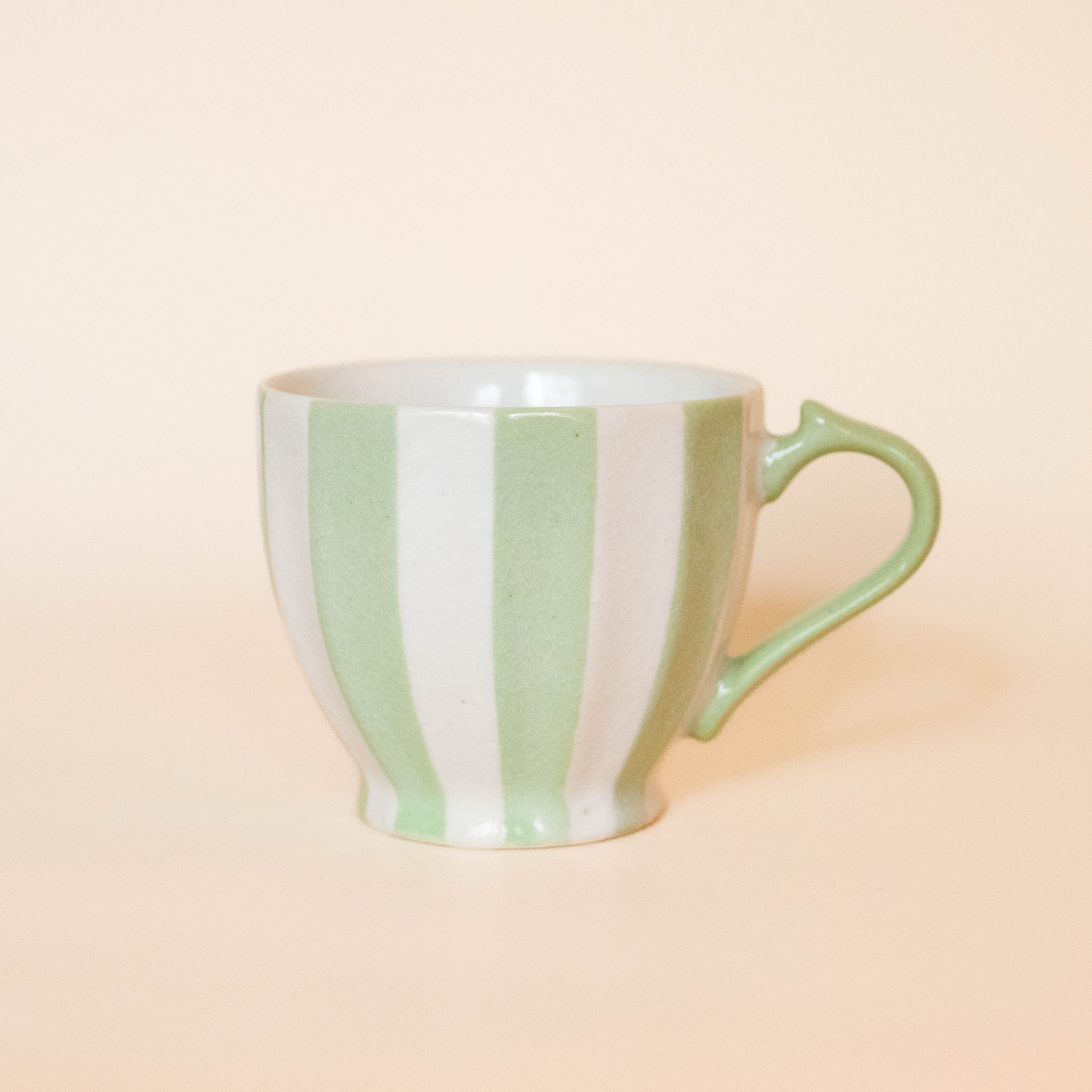 Japanese cup with green stripes