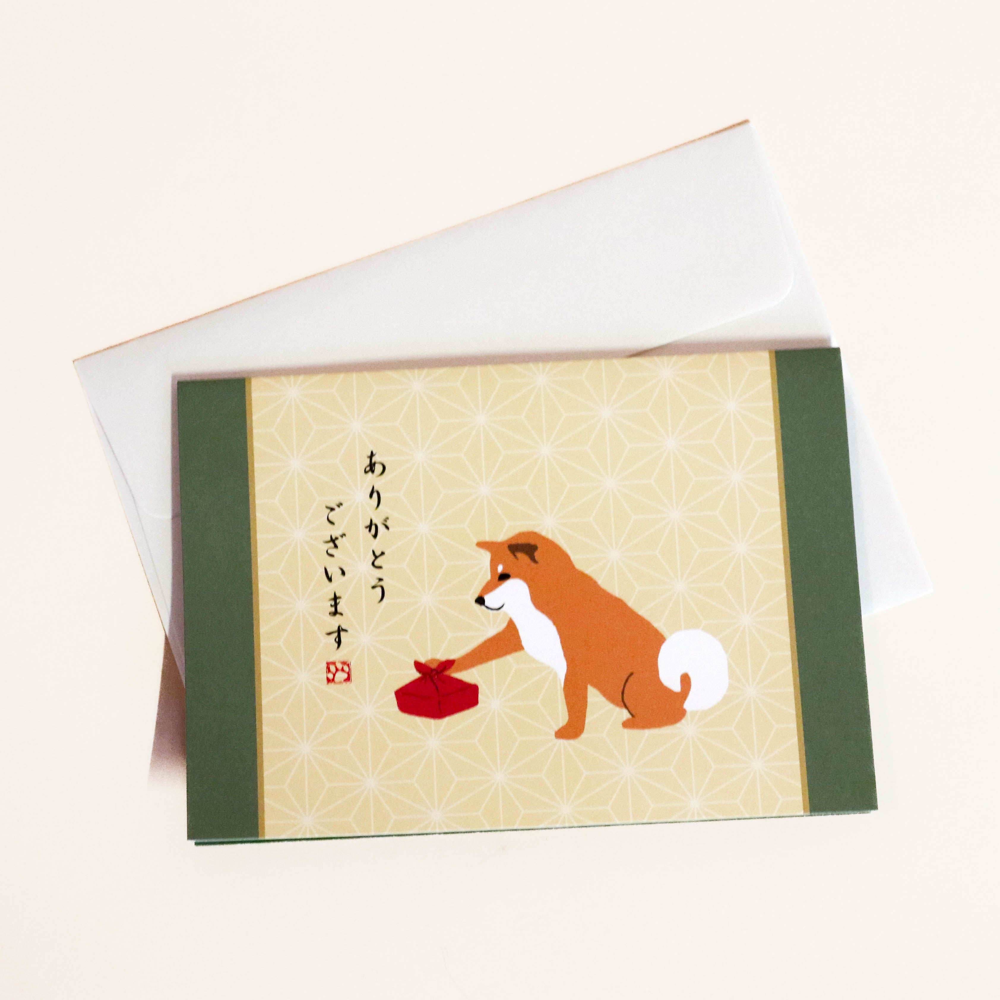 Pop-up card with Shiba - thank you card