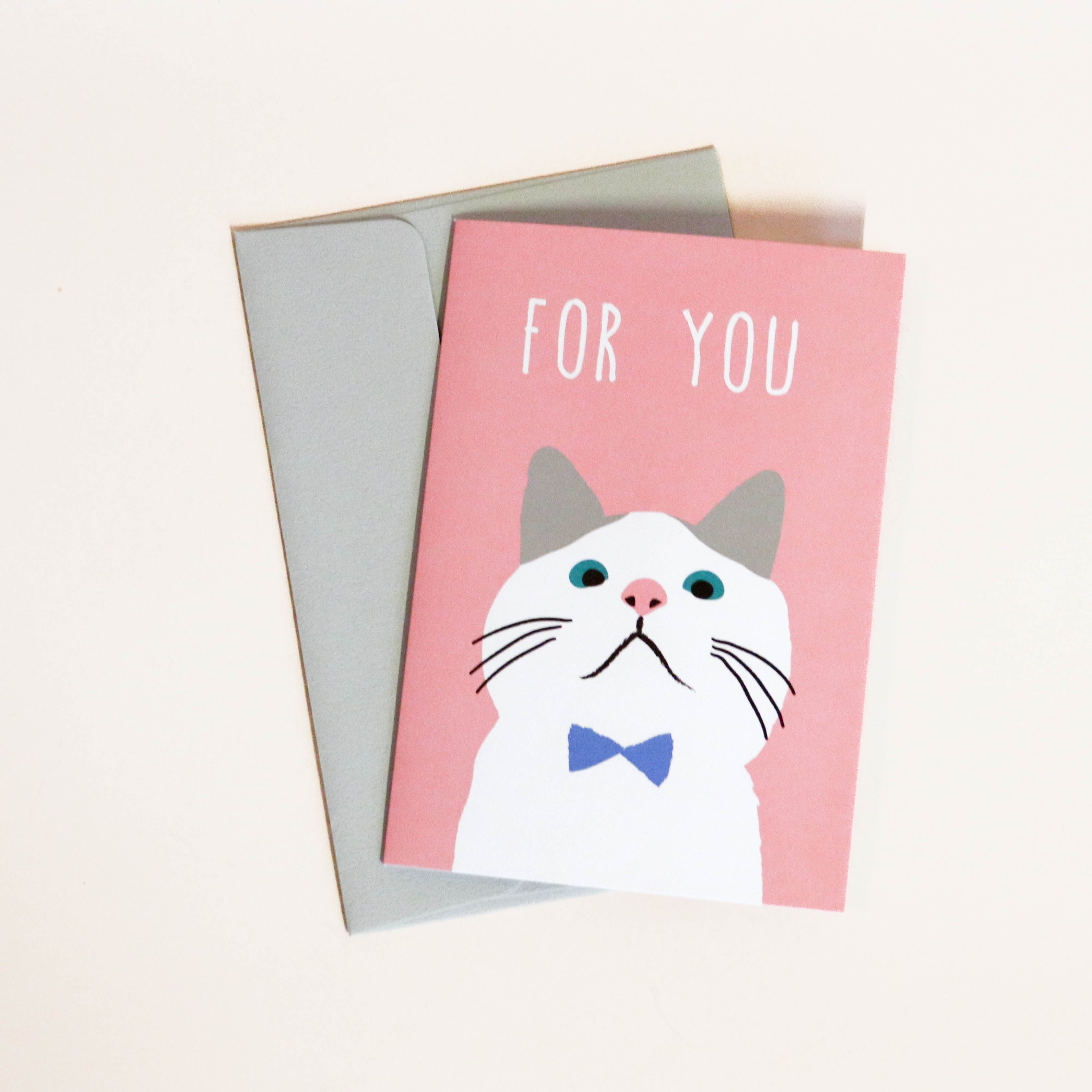 Pop-up kort med kat “for you”