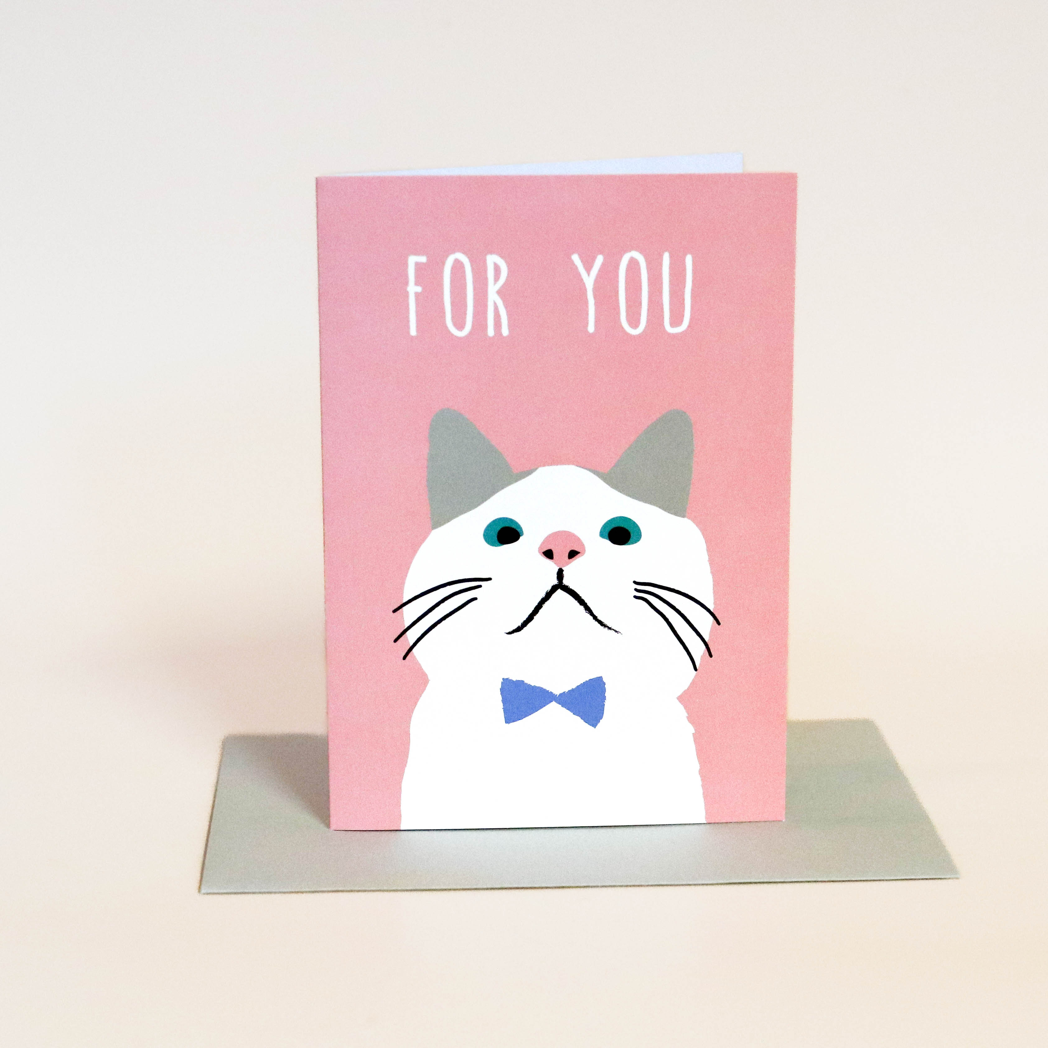 Pop-up card with cat "for you"