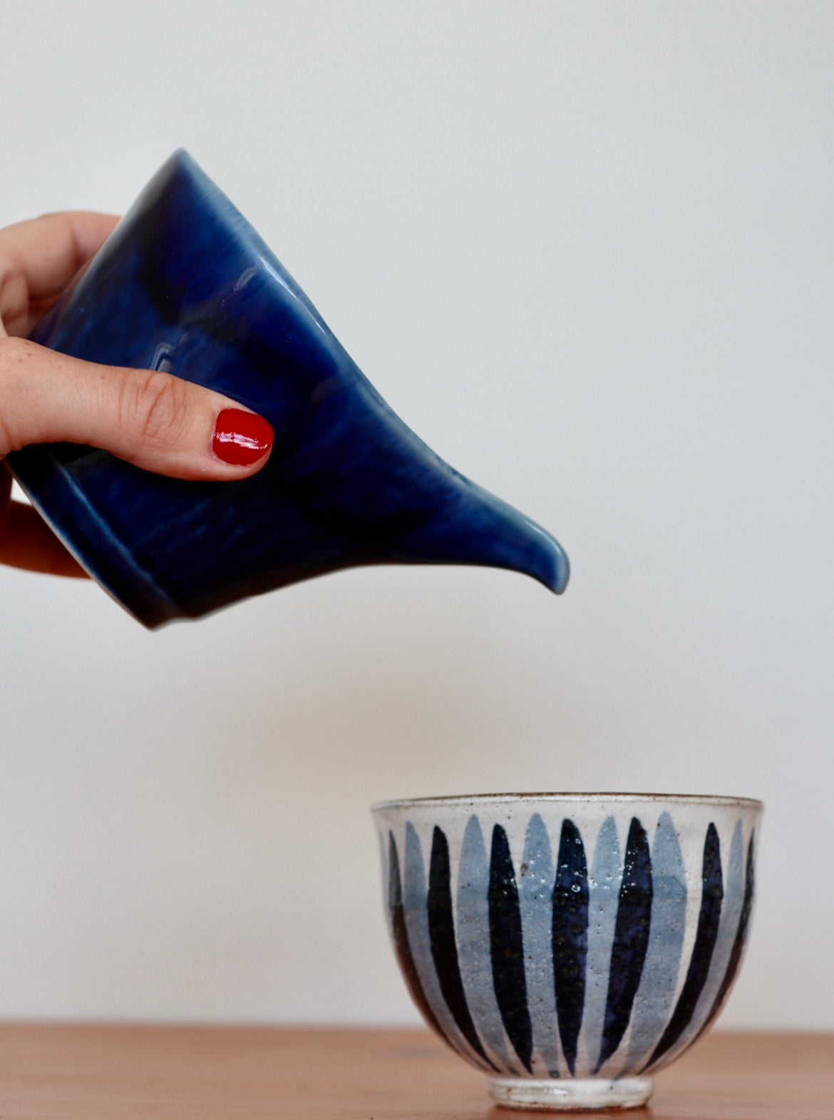 Dark blue ceramic jug