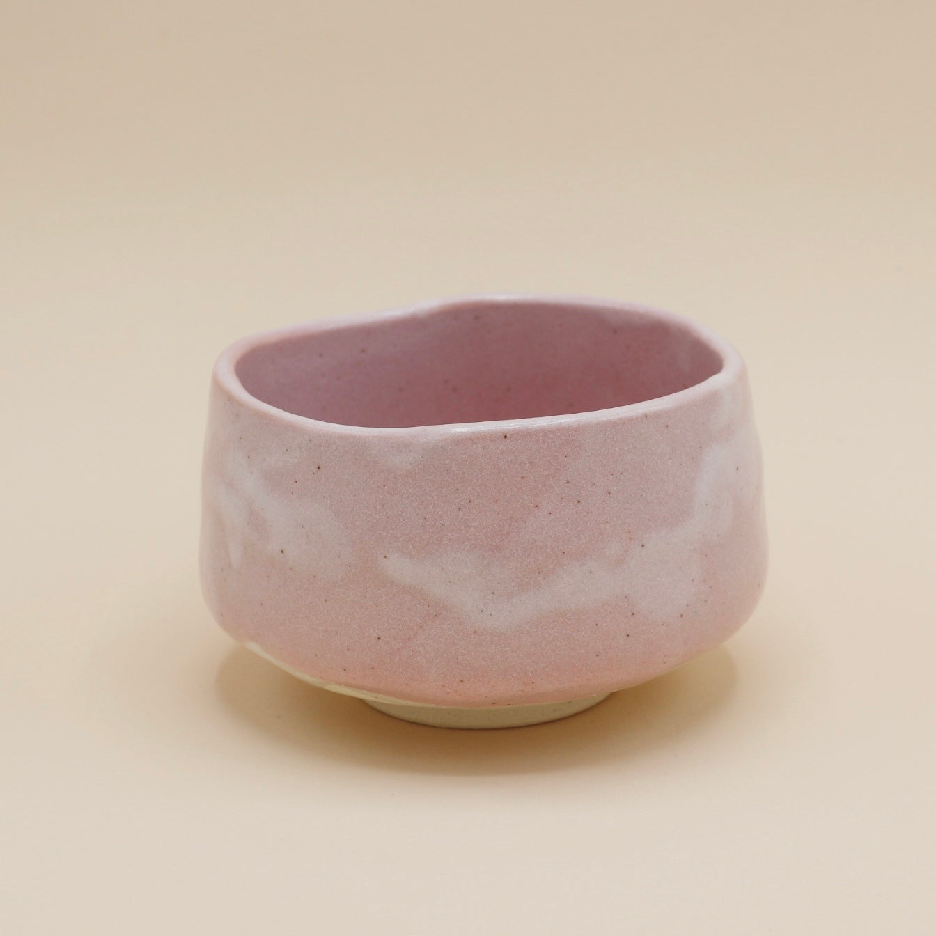 Pink matcha cup with white details