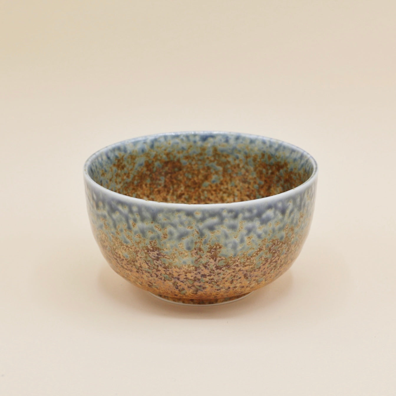 Japanese bowl with blue and brown glaze